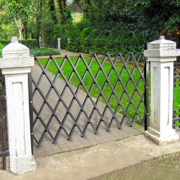 VEVOR Single Folding Security Gate, 6-1/2' H x 6-1/2' W Folding Door Gate, Steel Accordion Security Gate, Flexible Expanding Security Gate, 360° Rolling Barricade Gate, Scissor Gate/Door with Padlock