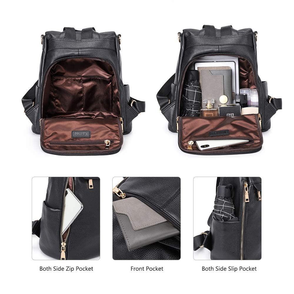 Kattee Women's Anti-Theft Backpack Purse Genuine Leather Shoulder Bag Fashion Ladies Satchel Bags