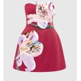 thumbnail image 3 of Women's 3D Flower Applique Mini Dress, Strapless A-Line Party, Prom and Cocktail Style, 3 of 3