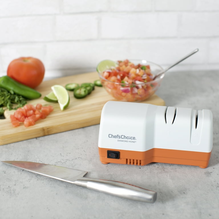 Chef'sChoice 2-Stage Electric Knife Sharpener, White/Orange, D202 