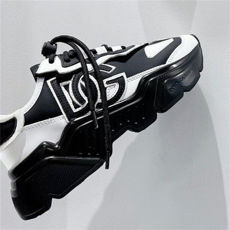 

European Station round toe platform lace-up color matching sports casual shoes women‘s Korean-style all-match daddy shoes trendy DG2023 New