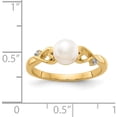 thumbnail image 5 of 14K Yellow Gold Diamond And Freshwater Cultured Pearl Heart Ring (Size 7) Made In India y13789/pl, 5 of 5