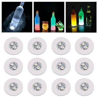 Kabuer LED Light up Coasters, Bottle Lights, and Glorifiers for a Flashy Touch, Cool-White, 12Pcs