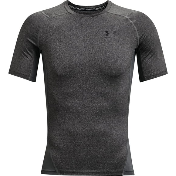 Under Armour Men's Armour HeatGear Compression Short-Sleeve T-Shirt , Carbon Heather (090)/Black , Small