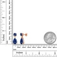 thumbnail image 3 of Gem Stone King 18K Rose Gold Plated Silver Blue Created Sapphire Earrings for Women | 9.14 Cttw | Gemstone September Birthstone | Pear Shape 12X8MM, 3 of 4