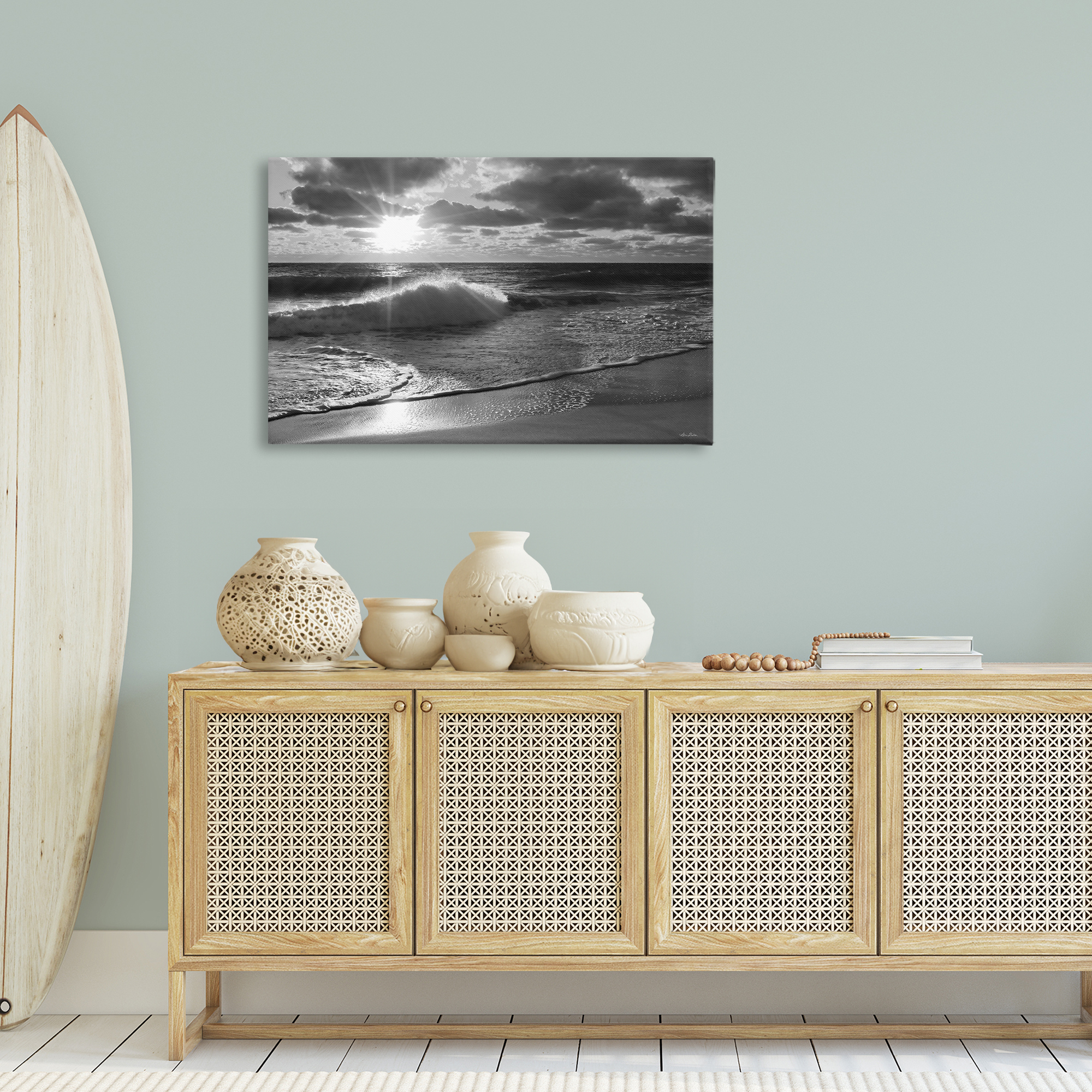 Stupell Industries Sunset Crashing Wave Landscape Photography Gallery Wrapped Canvas Art Print Wall Art, 36 x 24