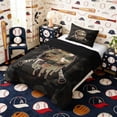 thumbnail image 3 of Erosebridal Drip Camo Baseball Twin Comforter Sets, Sport Bedding Set for Men and Boys, Black Reversible 2 Pieces, 1 Comforter and 1 Pillowcase, 3 of 6