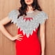 thumbnail image 5 of Envoltura de chal de mujeres, capa de noche con cuentas de lentejuelas, hermosa capa de hombro, chal de fiesta brillante para vestidos de boda Plata, 5 of 10