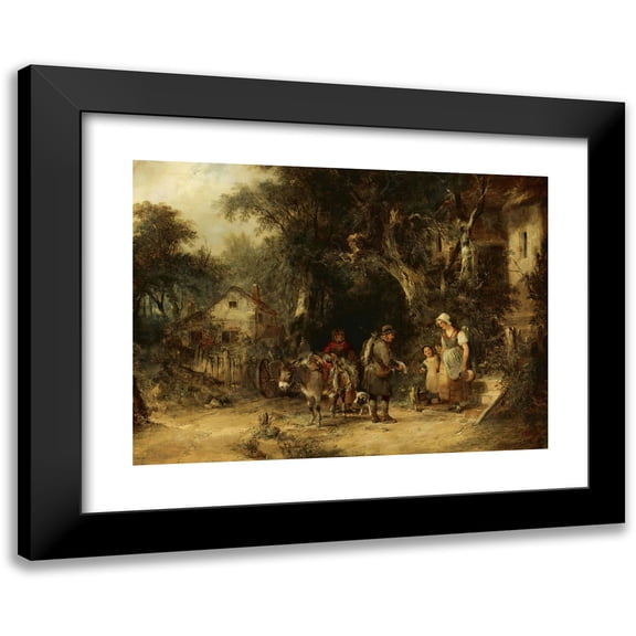 William Shayer 14x11 Black Modern Framed Museum Art Print Titled - The Rabbit Man