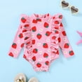 thumbnail image 2 of Happy Town Infant Baby Girls Swimsuit Summer One-Piece Long Sleeve Bathing Suit, 2 of 7