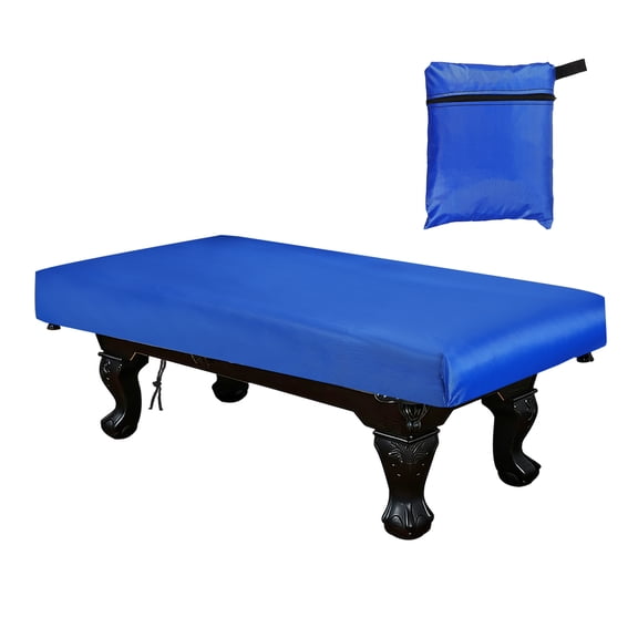 Uxcell Billiard Pool Table Cover, Waterproof Dustproof Billiards Accessories with Storage Bag, 8 ft & Oxford & Silver-Plated & Blue - Fitting For(Snooker Billiard Table/Outdoor/Indoor)