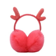 Cute Fashion Antlers Earmuffs Outdoor Winter Warm Soft Plush Earwarmer Adjustable Headband Ears Muff for Women Girls