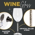 thumbnail image 2 of Sparkles Home Rhinestone Wine Glasses with Crystal-Filled Stems - Set of 2 in Gift Box, 2 of 7