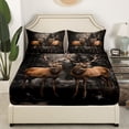 thumbnail image 2 of Deer Bed Sheets Queen Size Wildlife Elk Sheets Hunting Themed Sheet Set for Adult Women Teen Western Farmstyle Fitted Sheet 3D Animal Deer Flat Sheet, 2 of 6