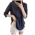thumbnail image 1 of Kcodviy Chemise Femme Manches Mi-Longues à Œillets pour Femmes Blouse Décontractée Tunique Hauts Graphiques pour Femmes Blouse à Boutons Chemises d'Entraînement pour Femmes, 1 of 2