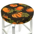 thumbnail image 3 of Kll Orange Pumpkin Autumn Maple Falling Leaves Round Bar Chair Cushion Cover 13 Inch,Bar Stool Protector With Elastic, Soft Washable, 3 of 7