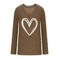 thumbnail image 6 of Sweatshirt for Women Heart Printed V Neck Long Sleeve Casual Tops Loose Trendy Side Button Soft Sweaters Comfortable Valentines Outfits, 6 of 7