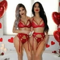 thumbnail image 4 of Conjunto de bragas Gibobby Sujetador de lencería Sexy Bragas de mujer Conjunto de liga Ropa de dormir Ropa interior Encaje Nuevo G-string Rojo XL, 4 of 5