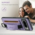 thumbnail image 3 of Allytechgroup Wallet Case for Google Pixel 6a with Credit Card Slot, RFID Blocking PU Leather Stand Case Shockproof Protective Back Cover for Google Pixel 6a Women Men, Purple, 3 of 9