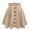 Beige, variant on JWZUY Women's High Waist Corduroy Pleated Mini Skirt Button Front Elegant Solid Ruffle Hem Skirt Y2k Skirts Brown S