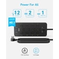 thumbnail image 2 of Anker (paquete de 2) regleta protectora contra sobretensiones (2100J), 12 tomas con 1 USB C y 2 puertos USB para iPhone 15/15 Plus/15 Pro/15 Pro Max, cable de extensión de 5 pies, enchufe plano, 20 W, 2 of 5