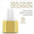 thumbnail image 3 of 36X Plastic Cup 9 Hard Disposable Cup Plastic Wine Glass Party Wedding Wine Glass Transparent Plastic Cup -Gold Rim, 3 of 6