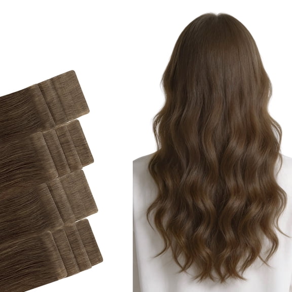 Vlasy Tape In Human Hair Extensions 16 Inches Human Hair Tape-In Extensions Invisible Tape-In Hair Extensions PU Skin Seamless Tape-In 16 Pieces #6