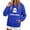 Blue #3, variant on Guluxicc Hoodies for Women Long Sleeve Sweatshirts Drawstring Pullover Tops with Pocket Casual Loose Blouses Tunic