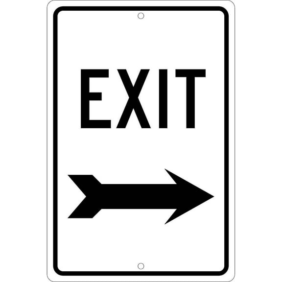 National Marker Reflective "Exit Right" Regulatory Traffic Sign 18" x 12" Aluminum (TM80K)