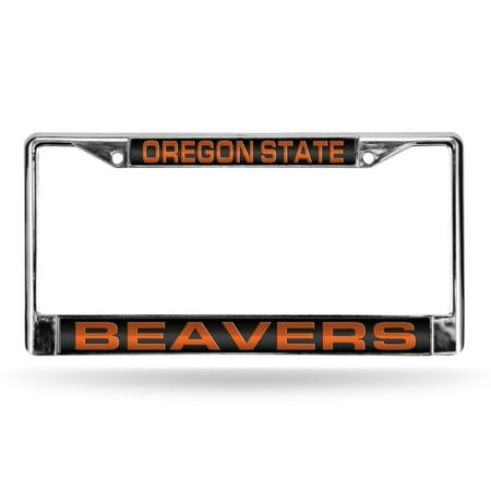 Rico Industries NCAA Oregon State Laser Chrome Frame Black Insert