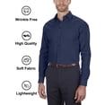 thumbnail image 3 of DAKIMOE Mens Dress Shirts Slim Fit Solid Long Sleeve Stretch Mens Button down Shirts Wrinkle-Free No-Iron Formal Business Casual Button up Shirt, Navy, L, 3 of 9