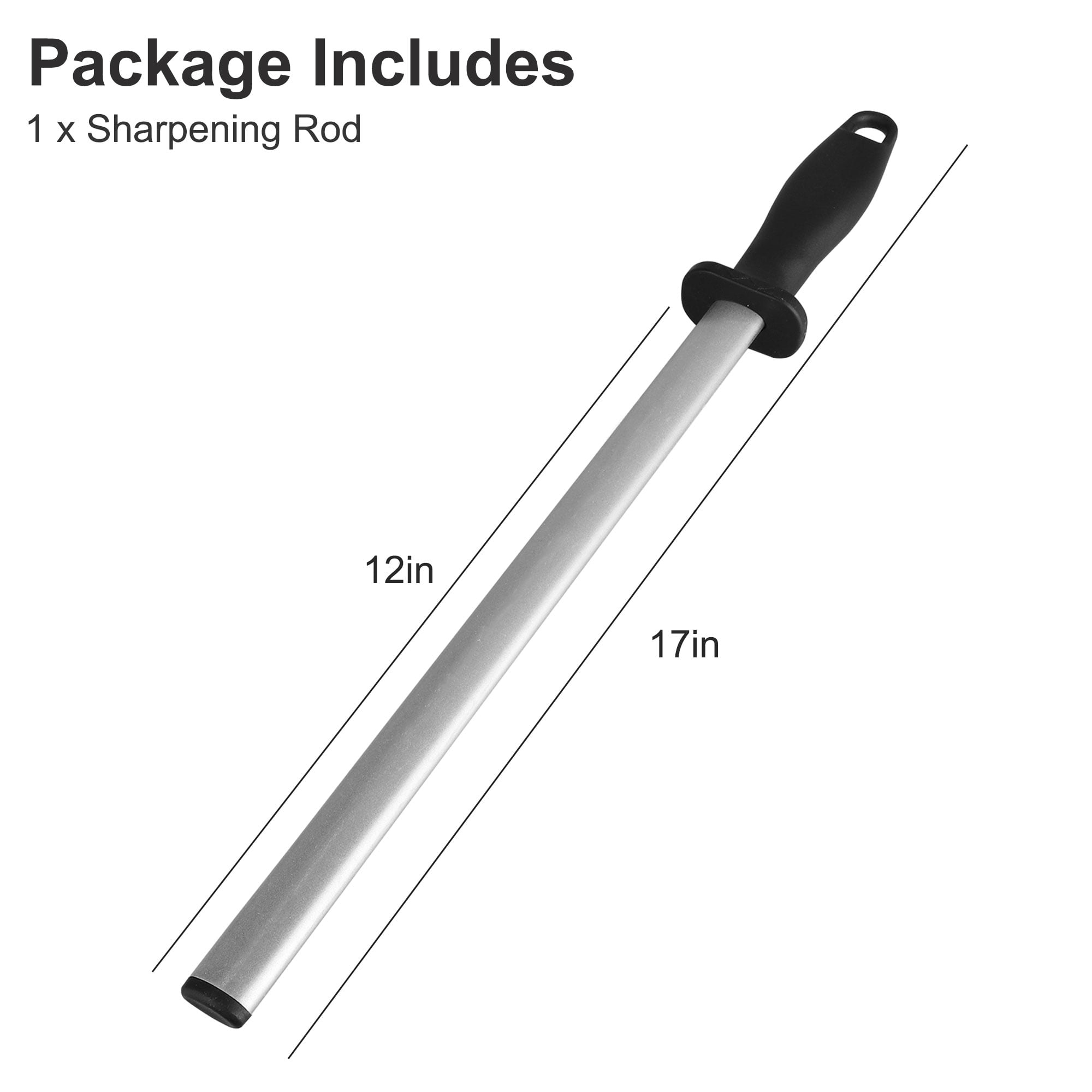 14 inch Sharpening Rod/Sharpening Bar, 2 in 1 Diamomd/Ceramic (Grit  400/1000) Knife Sharpener for Coarse/Fine Honing