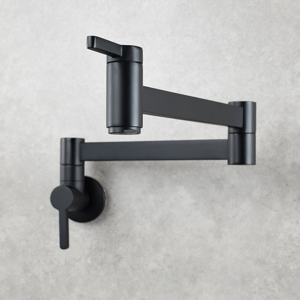 Kepooman Foldable Bathroom Faucet, Wall Mount Bathroom Kitchen Sink Brushed Sink Faucet, Black Kepooman Foldable Bathroom Faucet, Wall Mount Bathroom Kitchen Sink Brushed Sink Faucet, Black