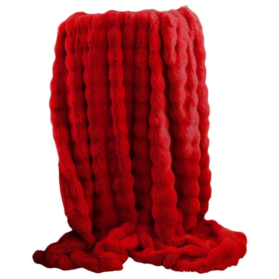 AUQ Throw Blanket,Stylish Design Bed Blankets,Textured and Raised Surface Throw Blanket for Couch,Red,120*200cm