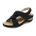 thumbnail image 2 of AXXD Women Black Sandals Clearance Under $10 Flat Shoes Ladies Beach Sandals Summer Non-Slip Causal, 2 of 4