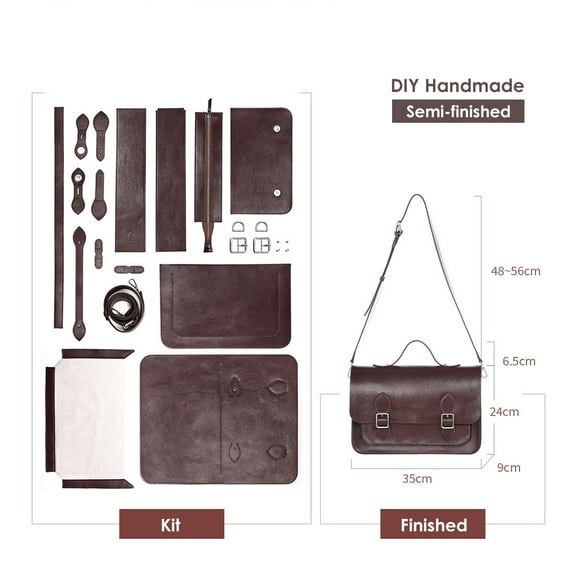 POPSEWING Leather Men Messenger Satchel Bag DIY Kit