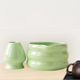 thumbnail image 4 of Cuenco de cerámica Matcha, Chawan, con soporte para batidor, taza de café y sopa, cuenco de té Matcha, cuenco ceremonial para Matcha en polvo Verde brillante, 4 of 8