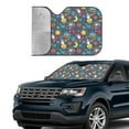 thumbnail image 2 of Yiaed Cartoon Space Print Car Windshield Sunshade Front Auto Car Front Window Sun Shade Foldable Sun Visor Shield Cover Auto Accessories for Sedan SUV Truck-Small, 2 of 5