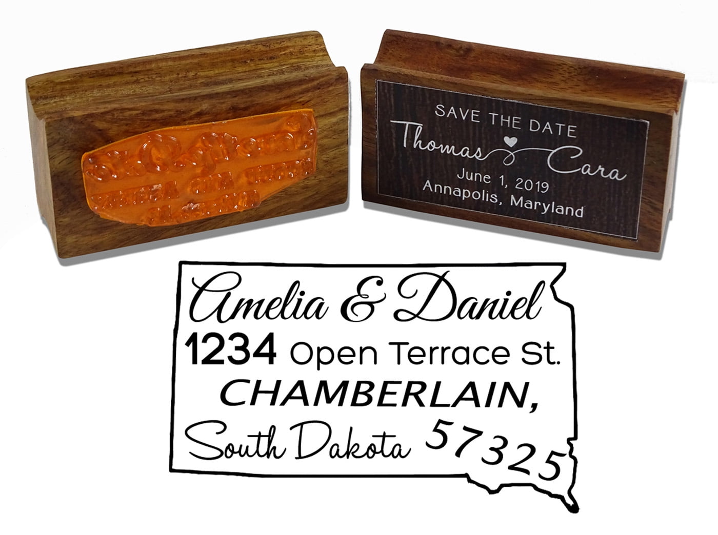 Printtoo Custom Address South Dakota State Map Personalized Wood