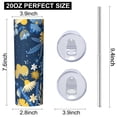 thumbnail image 3 of Floral 20 Oz Stainless Steel Skinny Tumbler – Vacuum Insulated Slim Travel Cup with Lid & Stainless Steel Straw, 360° Full Wrap Printed Tumbler for Home, Office & Outdoor Use, Flowers, 3 of 6