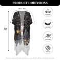 thumbnail image 6 of HELLHERO Snowman Lantern Night Long Kimono Swimsuit Cover Up Long Casual Loose Polyester Breathable Bathing Suit Cover Up, 6 of 6