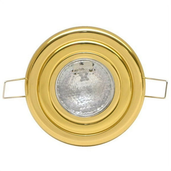 Rinker Boats 232419 ITC Marine 81926-Br Polished Brass 3-1/2 x 3-1/2 Inch Flush Mount Halogen Overhead Light