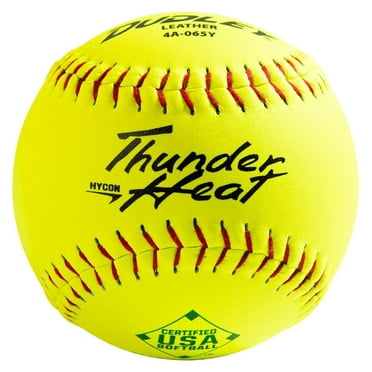 ZRQarq 12" USASB Thunder Hycon Leather Slowpitch Softball - 12 Pack
