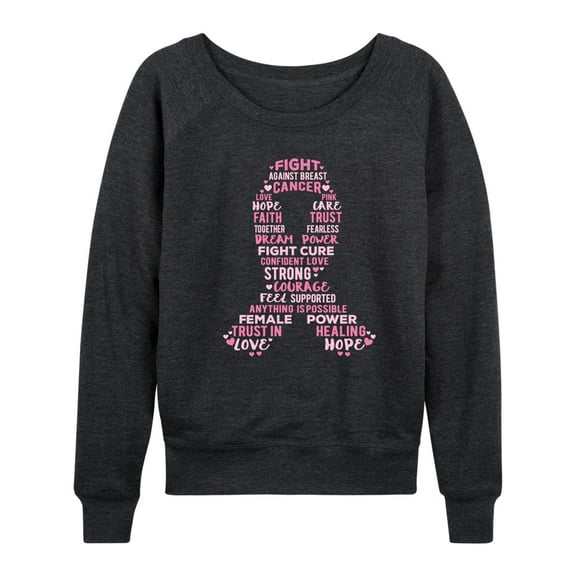 Instant Message - Women's Breast Cancer Awareness Lightweight French Terry Long Sleeve Shirt