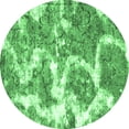 thumbnail image 1 of Ahgly Company Indoor Round Abstract Emerald Green Modern Area Rugs, 6' Round, 1 of 4