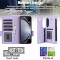 thumbnail image 2 of Dteck for Samsung Galaxy Z Fold 4 Wallet Case with 6 Credit Card Slots and S-Pen Slot,RFID Blocking Multi Card Function Magnetic Clasp Kickstand for Man Women, Purple, 2 of 7