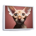 thumbnail image 2 of Designart "Peterbald Playfulness Cat Portrait" Animals Cat Floater Framed Wall Decor, 2 of 5