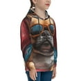 thumbnail image 3 of Daiia French Bulldog In Sunglasses for Boys Fashion Hoodies & Sweatshirts with Kangaroo Pocket,Hooded Sweatshirt for Kid, Breathable& Moisture Wicking-Small, 3 of 6