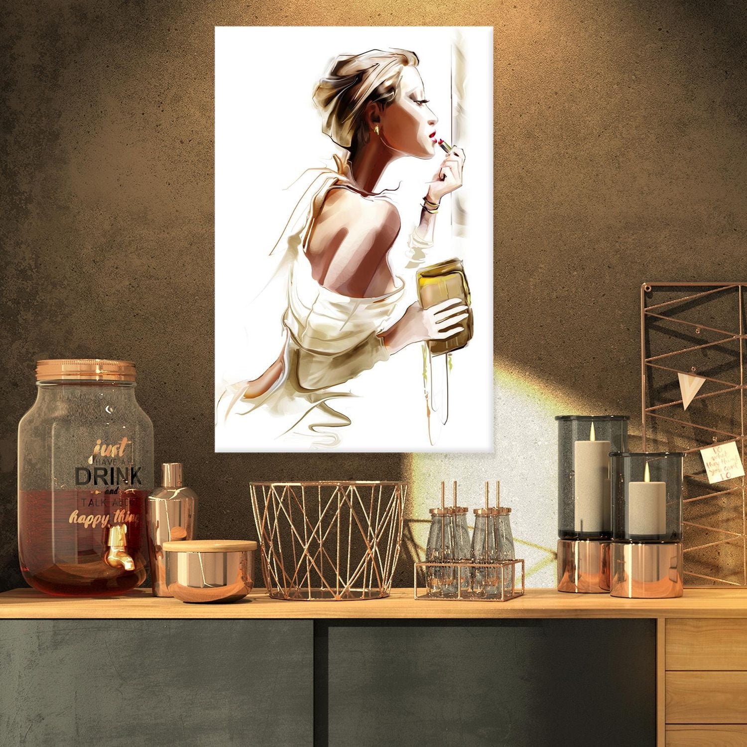 Designart Fashion Woman Canvas Wall Art