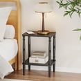 thumbnail image 4 of Small Side Table for Small Spaces, Vintage End Table, Narrow Couch Side Table with Storage, Skinny Nightstand Bedside Table for Bedroom, Living Room, Farmhouse, No-Tool Assembly. (Black), 4 of 8